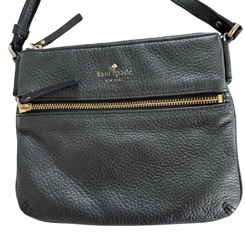 Kate Spade Small Black Crossbody Pebbled Leather